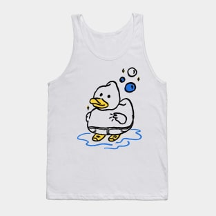 Stick Figure Cute Duck Making Peace Sign Tank Top